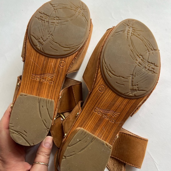 Brown Strappy Sandals with Block Heel - Picture 7 of 8